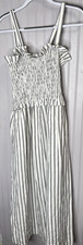 Universal Thread Dress Womens L White Stripe Smocked Sundress Midi NEW