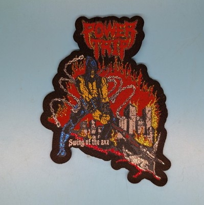Power Trip Swing of the Axe woven glitter patch metal rock band