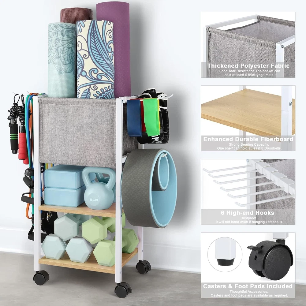 Yoga Mat Storage Rack for Home Gym Workout Equipment Organizer Yoga Mat Storage Rack for Home Gym Workout Equipment Organizer