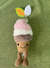 Jellycat Amuseables Ice Cream Bag Charm Keychain Plush Toy Cute Gift NWT