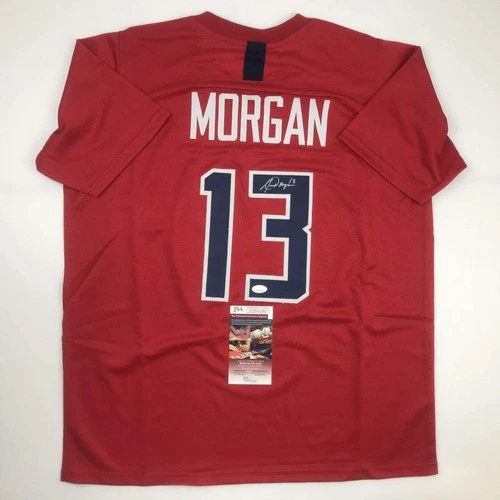 Autographed/Signed Alex Morgan Red Soccer Team USA World Cup Jersey JSA COA