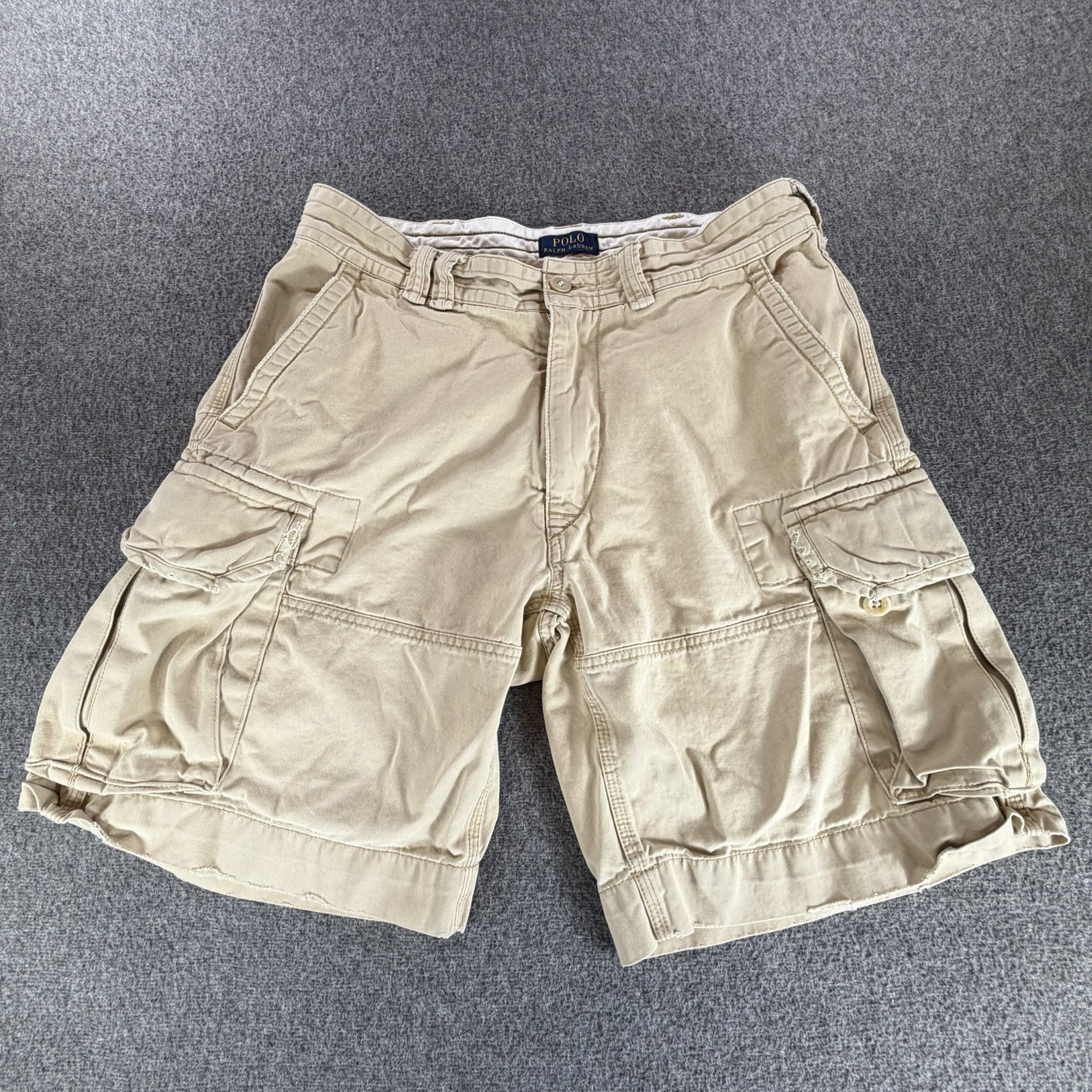Polo Ralph Lauren Cargo Shorts Mens 34 Khaki Classic Fit Utility Pocket Casual