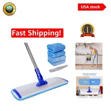 Lightweight 18-Inch Microfiber Mop with Reusable Pads for Efficient Cleaning