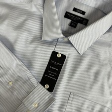NWT Pronto Uomo Men Non Iron Classic Fit 80's 2 Ply Cotton 18.5 36/37 Tall