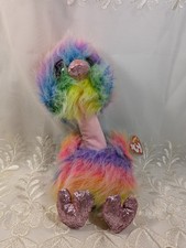 Ty Beanie Boo - Asha The Rainbow Ostrich (10 in) Non-mint Tag