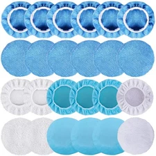 Siquk 24 Packs Polishing Bonnet Pads (5 To 6 Inches) Including 12 Packs Microfib
