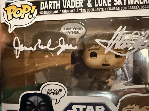 Signed Star Wars Funko Pop Darth Vader & Luke Skywalker 2-Pack