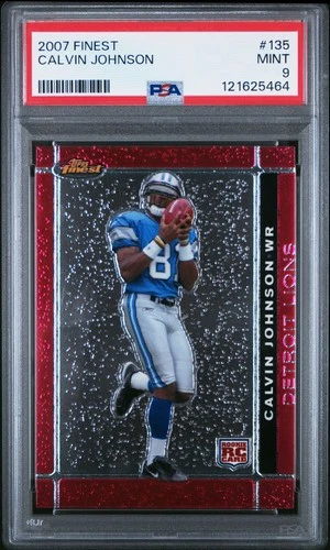 2007 FINEST #135 CALVIN JOHNSON ROOKIE RC PSA 9
