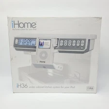 iHome iH36 iPod Dock White FM Stereo Audio Speaker Under Cabinet Kitchen System
