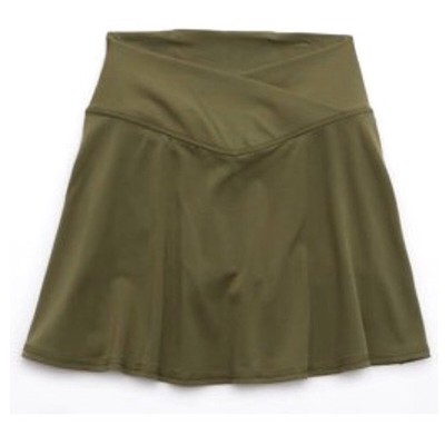 Offline by Aerie Real Me Crossover Olive Green Tennis Skirt Skort Size L