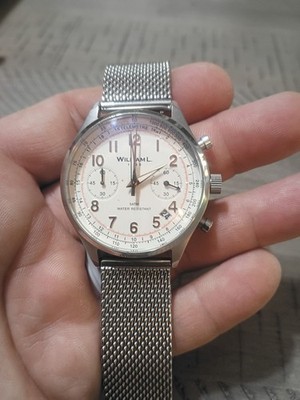 WILLIAM L. 1985 Chronograph Quartz Silver Mesh Watch