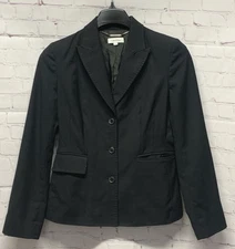 Calvin Klein Size 4 Solid Black Blazer Jacket Suit Separate