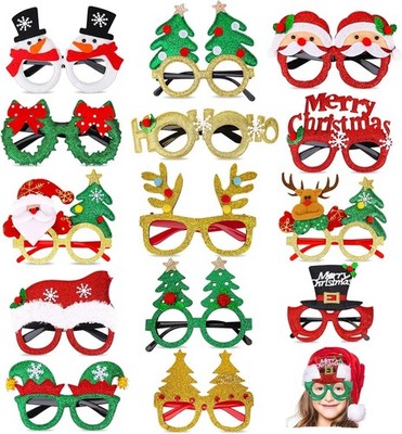 14Pairs Christmas Glasses Frames 3D Xmas Costume Glasses Xmas Pa...