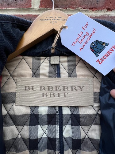 Burberry Brit Mens RUSSELL Quilted Field Jacket Leather Elbow Patches SMALL - Picture 17 of 18