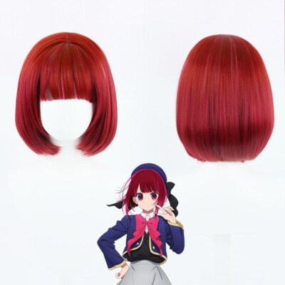 Anime OSHI NO KO Arima Kana Cosplay Perücken kurz Bo rot rosa Party Kunsthaar