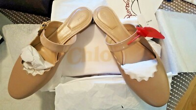 chloe lauren flat leather mary jane slide