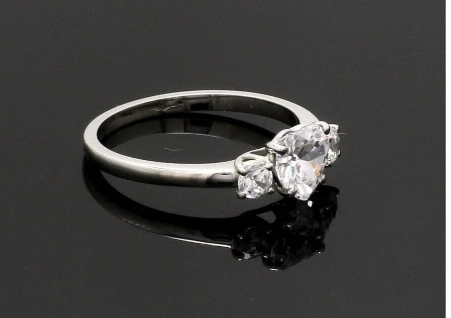 2Ct Heart Cut Lab-Created Diamond Women's Engagement Ring 14K White Gold Plated - Image 2 of 4