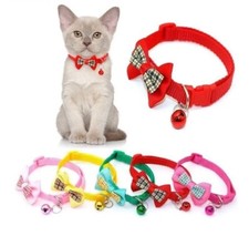 Bow Tie Adjustable Kitten Cat Collar Bell Necktie Bow-knot With bell