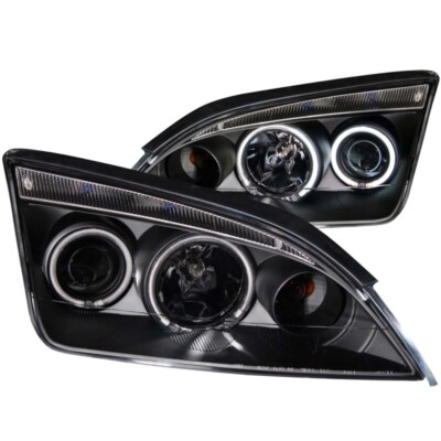 ANZO For 2005-2007 Ford Focus Projector Headlights W/ Halo Black