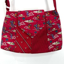 Handmade Purse & Coinpurse made with Vintage Silk Neckties Upcycled Winter Sport