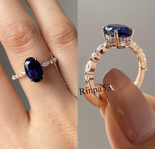 Valentine Gift For Girlfriend Blue Sapphire Simulated Diamond Ring 925 Silver