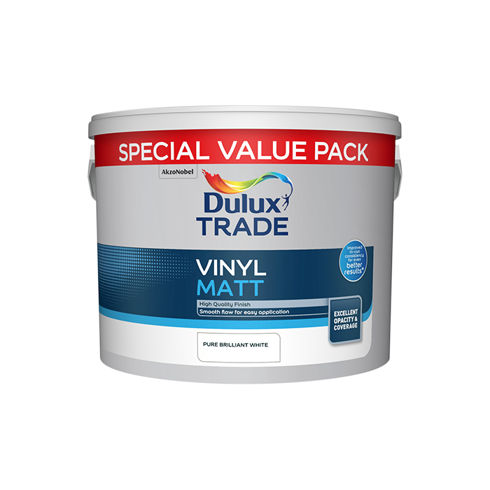 DULUX TRADE VINYL MATT BRILLIANT WHITE 7.5L eBay