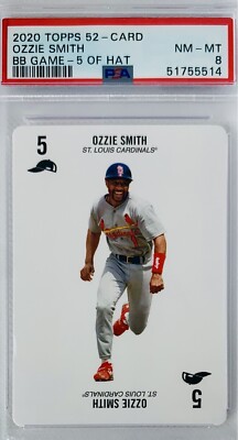 2019 Topps 52 Card BB Game Ozzie Smith  5 of Hat  SP Variation Low Pop PSA 8