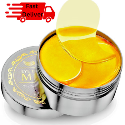 Under Eye Patches - 60 Pcs - 24K Gold Eye Mask- Puffy Eyes & Dark Circles Treatm