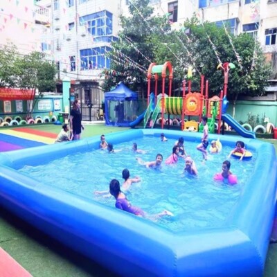 Outdoor PVC Inflatable Pool ft Large Swimming Pool with 110V  Blower US