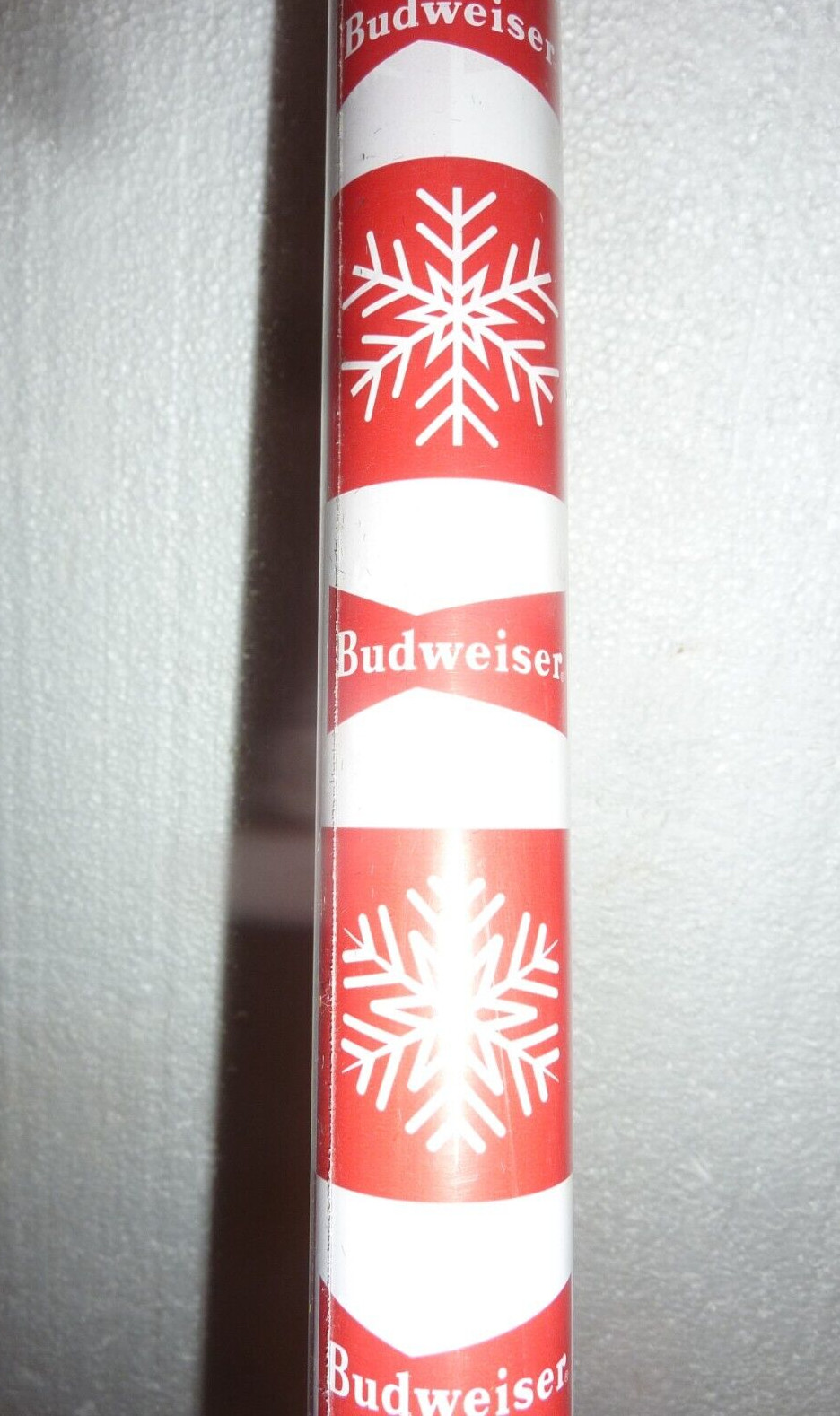 New Budweiser Beer Snowflake Wrapping Paper Gift Wrap Roll 60sq Ft Sealed