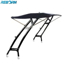 Reborn LaunchX Wakeboard Tower Black Plus Pro3 Black Foldable Bimini Package