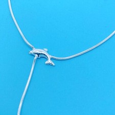 Genuine 925 Sterling Silver 9 Inch Double Dolphin Design Anklet