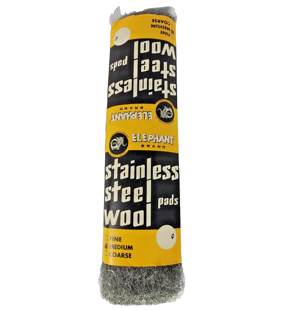 Elephant Brand Stainless Steel Wool Pads Medium 2 Connected Packs 8 Each