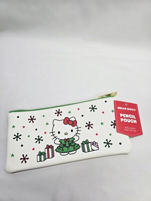 Hello Kitty Christmas Evergreen Pencil Pouch 8.5''x4.5'' New with tags*