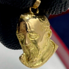 CIONDOLO PADRE PIO ORO GIALLO 18KT CARATI NUOVO PENDENTE PER COLLANA UOMO DONNA.