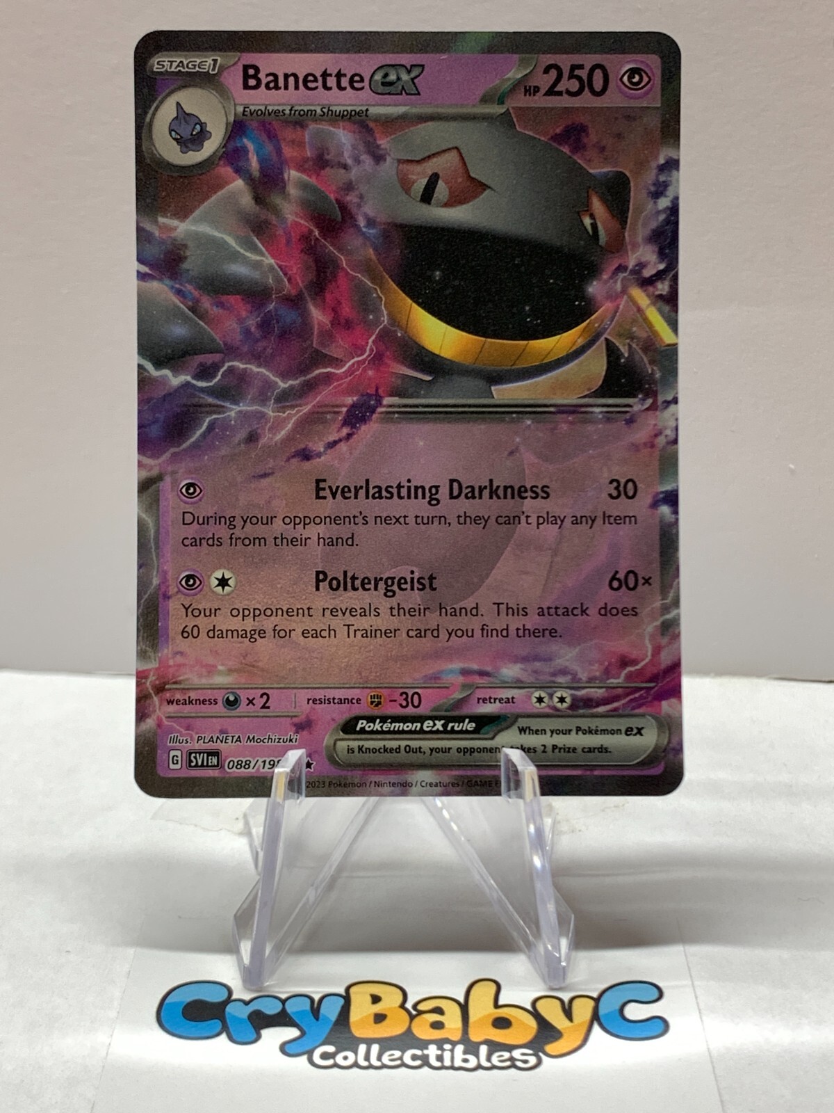 Pokemon Banette ex 088/198 Base Set Scarlet & Violet Double Rare
