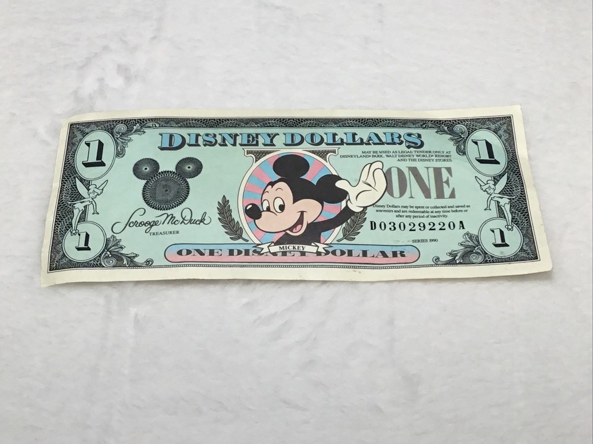 Series 1990 Walt Disney World Vintage $1 Mickey Mouse One Disney