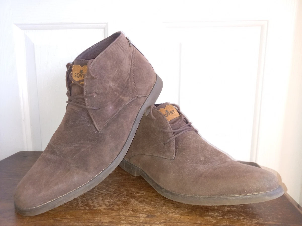 Soviet Mens Desert Ankle Suede Brown Boots size UK 11