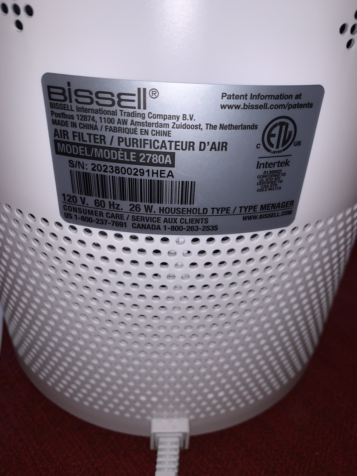 Bissell 2780A MyAir Personal Air Purifier with Filters 11120252002 eBay