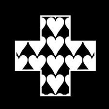 HEARTS INSIDE CROSS Vinyl Decal Sticker - FREE USA SHIPPING