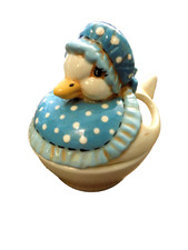 Vtg Ceramic Country 3D polka dots Mother Goos...