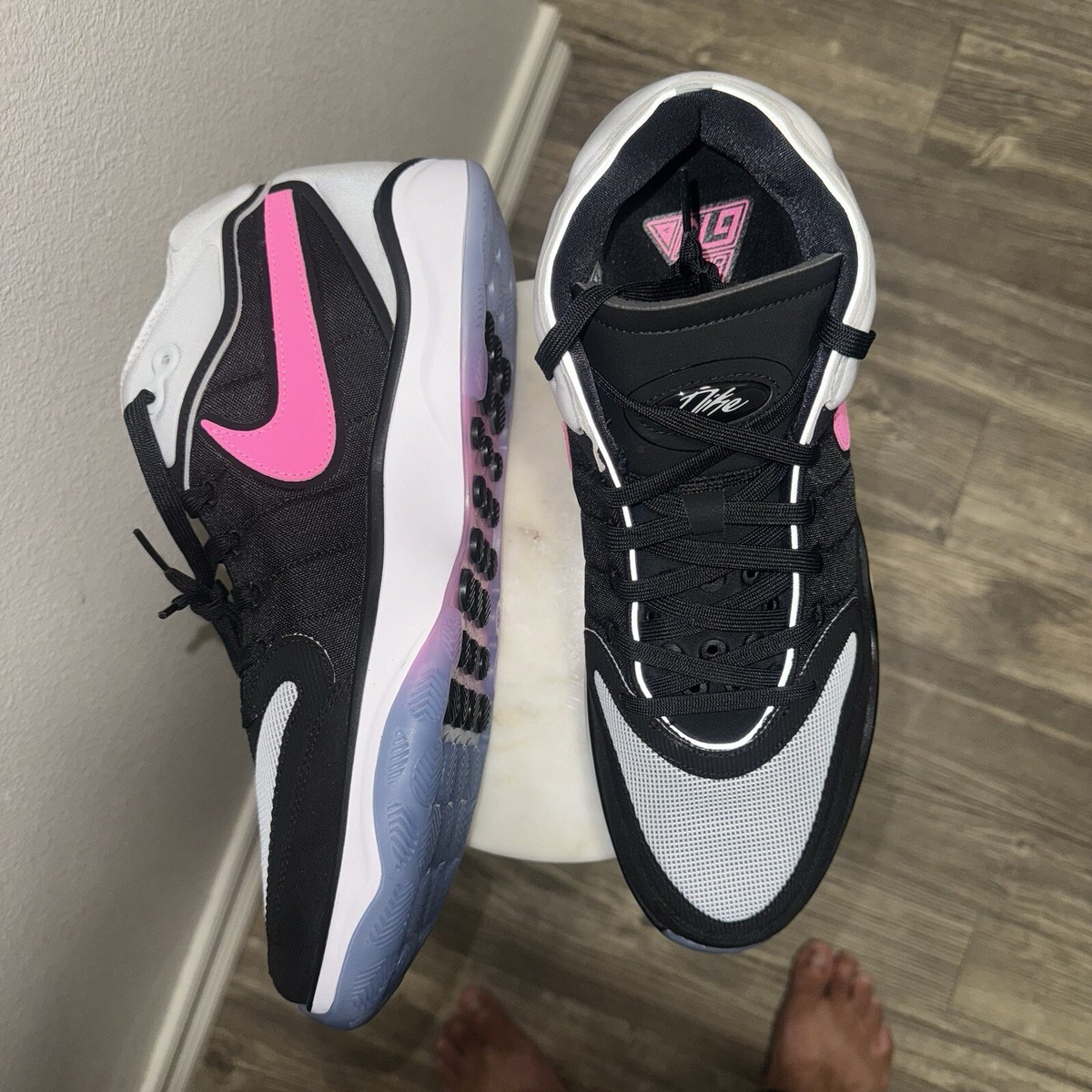 Nike Air Zoom GT Hustle2 Black Platinum White Sneaker DJ9405-004 Men\'s Sz 13 New ? Nike Air Zoom GT Hustle 2 Black Platinum White - DJ9405  main image 4