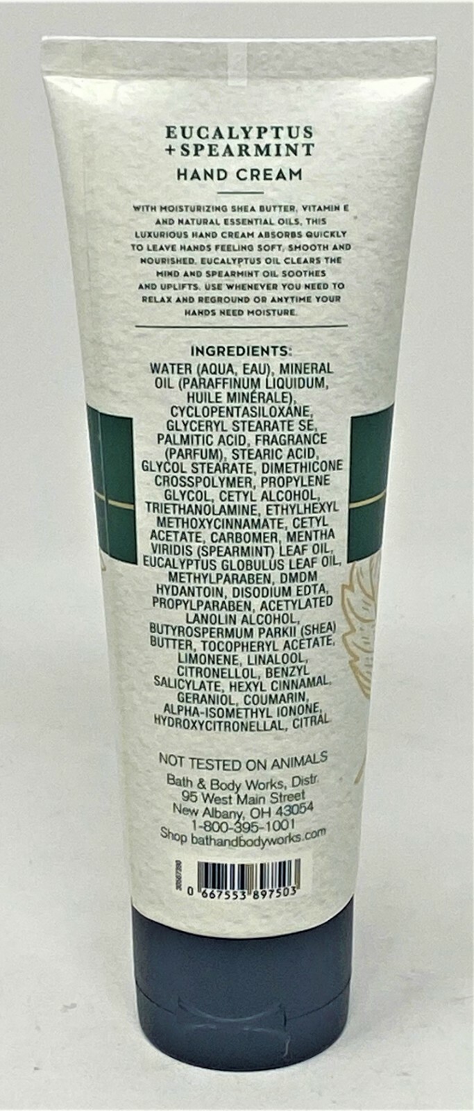 Bath & Body Works Stress Relief Hand Cream 4 oz Full Size Eucalyptus Spearmint