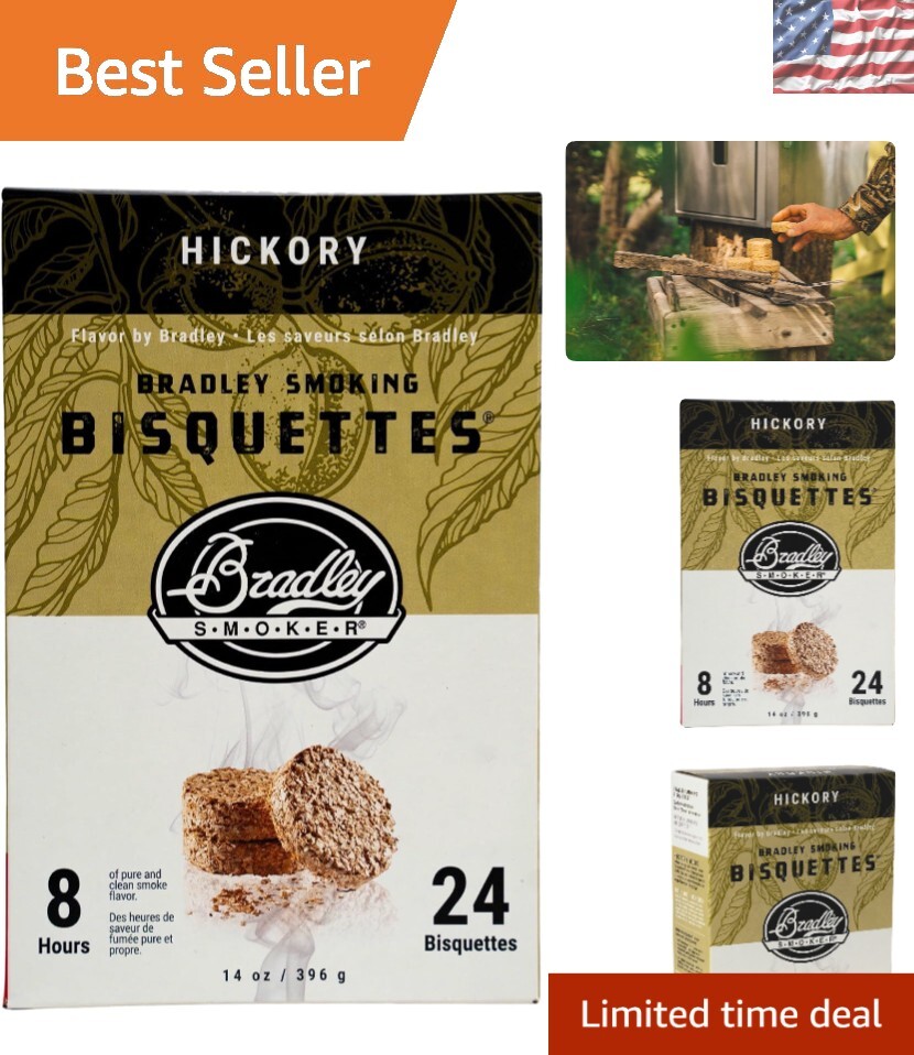 Flavor-Infused Hickory Smoking Bisquettes - 24 Pack for Ulti