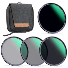 K&F Concept Lens Filter Set ND4 ND8 ND64 ND1000 58mm 67mm 77mm 82mm NANO X + Bag