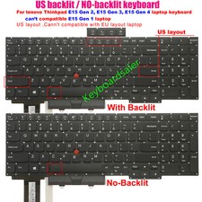 New Backlit No-backlit Keyboard For Lenovo Thinkpad E15 Gen 2,E15 Gen 3 Gen 4
