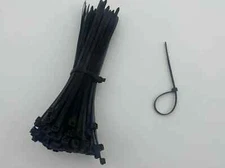 8-Inch Black Zip Ties - 100PCS, Self-Locking, 40lbs Tensile Strength