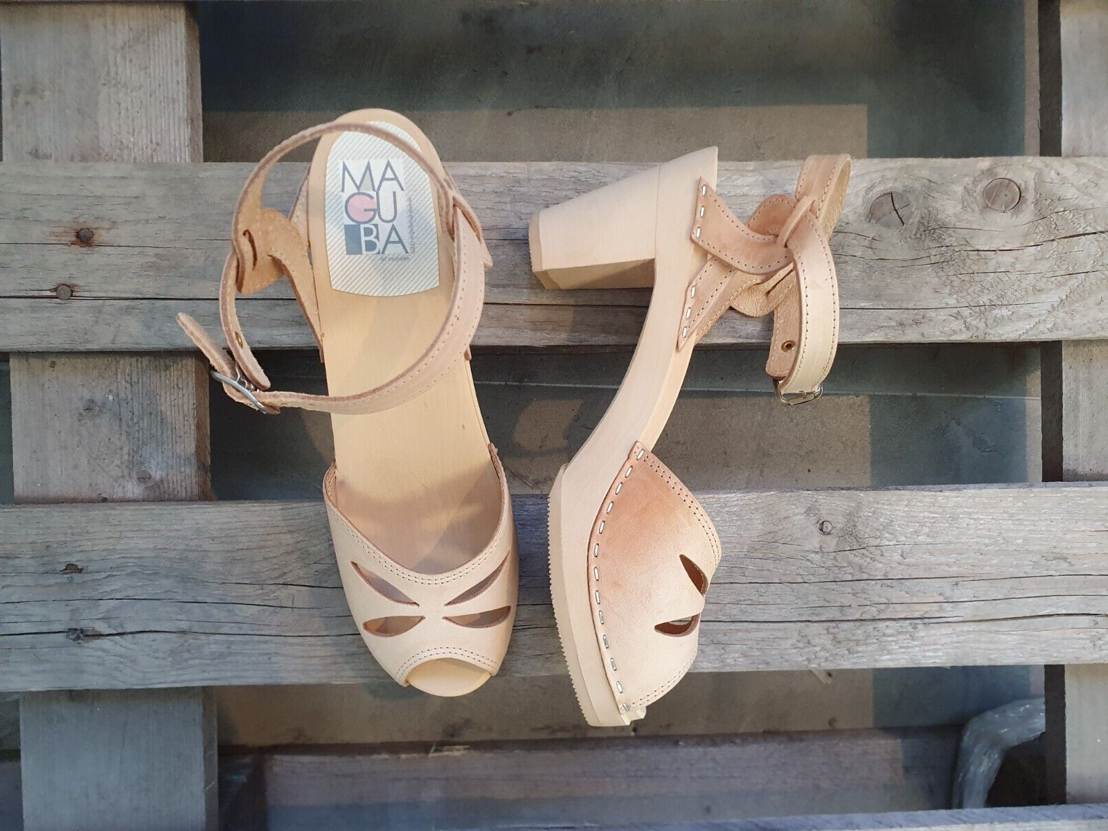 Swedish Clogs Maguba Rio Natural Sandals US Women’s 11 EU 41 Narrow Fit-image