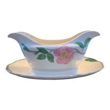 Franciscan Desert Rose England Gravy Boat or Sauce Bowl With Underplate