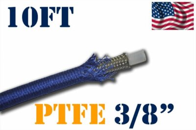 3/8" 10MM Fuel Hose - 3FT Nylon Stainless Steel PTFE Line For E85 Ethanol & Racing